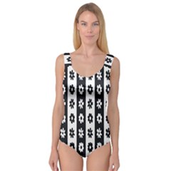 Black-and-white-flower-pattern-by-zebra-stripes-seamless-floral-for-printing-wall-textile-free-vecto Princess Tank Leotard  by nate14shop