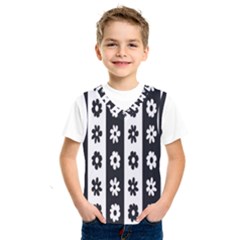 Black-and-white-flower-pattern-by-zebra-stripes-seamless-floral-for-printing-wall-textile-free-vecto Kids  Basketball Tank Top by nate14shop