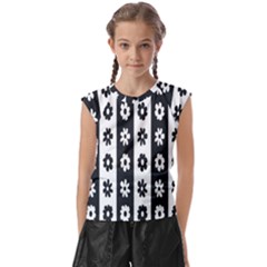 Black-and-white-flower-pattern-by-zebra-stripes-seamless-floral-for-printing-wall-textile-free-vecto Kids  Raglan Cap Sleeve Tee by nate14shop