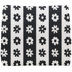 Black-and-white-flower-pattern-by-zebra-stripes-seamless-floral-for-printing-wall-textile-free-vecto Seat Cushion by nate14shop