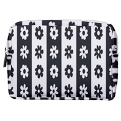 Black-and-white-flower-pattern-by-zebra-stripes-seamless-floral-for-printing-wall-textile-free-vecto Make Up Pouch (medium) by nate14shop