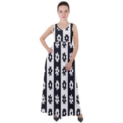 Black-and-white-flower-pattern-by-zebra-stripes-seamless-floral-for-printing-wall-textile-free-vecto Empire Waist Velour Maxi Dress by nate14shop