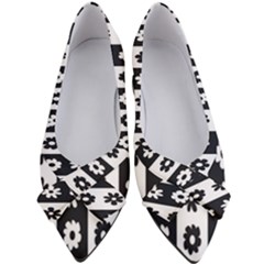 Black-and-white-flower-pattern-by-zebra-stripes-seamless-floral-for-printing-wall-textile-free-vecto Women s Bow Heels by nate14shop