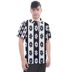 Black-and-white-flower-pattern-by-zebra-stripes-seamless-floral-for-printing-wall-textile-free-vecto Men s Polo Tee by nate14shop