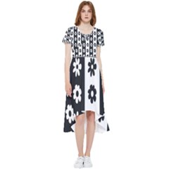 Black-and-white-flower-pattern-by-zebra-stripes-seamless-floral-for-printing-wall-textile-free-vecto High Low Boho Dress
