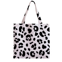 Blak-white-tiger-polkadot Zipper Grocery Tote Bag by nate14shop