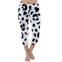 Blak-white-tiger-polkadot Capri Winter Leggings 