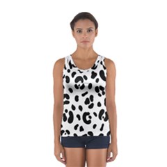 Blak-white-tiger-polkadot Sport Tank Top  by nate14shop