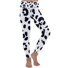 Blak-white-tiger-polkadot Kids  Lightweight Velour Classic Yoga Leggings by nate14shop