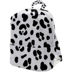 Blak-white-tiger-polkadot Zip Up Backpack by nate14shop