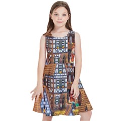 Christmas-motif Kids  Skater Dress by nate14shop