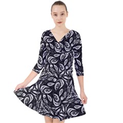Cloth-003 Quarter Sleeve Front Wrap Dress by nate14shop