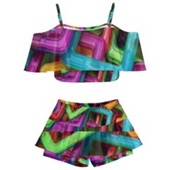 Construction-set Kids  Off Shoulder Skirt Bikini by nate14shop