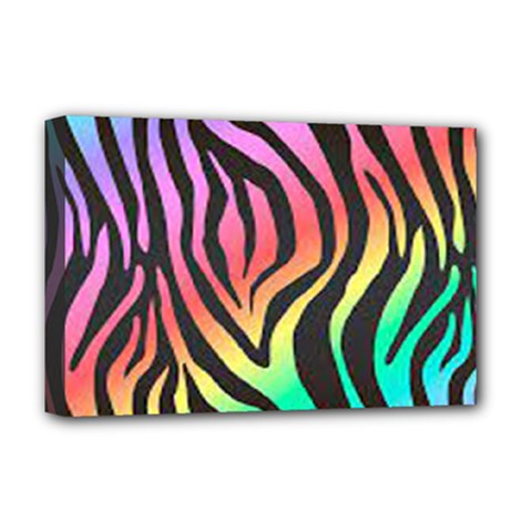 Rainbow Zebra Stripes Deluxe Canvas 18  x 12  (Stretched)