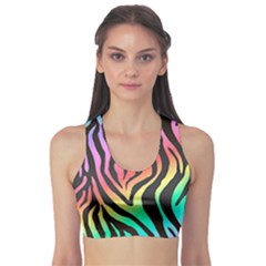Rainbow Zebra Stripes Sports Bra