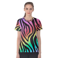 Rainbow Zebra Stripes Women s Cotton Tee