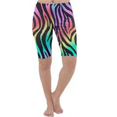 Rainbow Zebra Stripes Cropped Leggings 