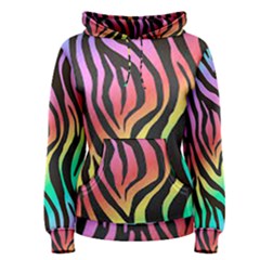 Rainbow Zebra Stripes Women s Pullover Hoodie by nate14shop