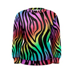 Rainbow Zebra Stripes Women s Sweatshirt