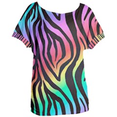 Rainbow Zebra Stripes Women s Oversized Tee