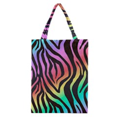 Rainbow Zebra Stripes Classic Tote Bag by nate14shop