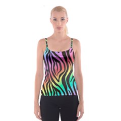 Rainbow Zebra Stripes Spaghetti Strap Top