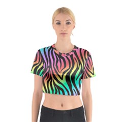 Rainbow Zebra Stripes Cotton Crop Top