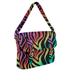 Rainbow Zebra Stripes Buckle Messenger Bag