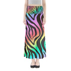 Rainbow Zebra Stripes Full Length Maxi Skirt