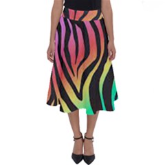 Rainbow Zebra Stripes Perfect Length Midi Skirt