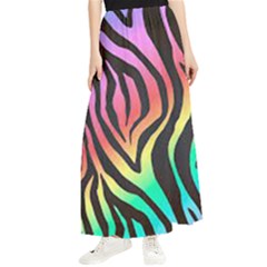 Rainbow Zebra Stripes Maxi Chiffon Skirt