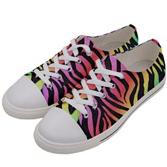 Rainbow Zebra Stripes Men s Low Top Canvas Sneakers