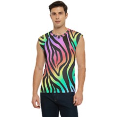 Rainbow Zebra Stripes Men s Raglan Cap Sleeve Tee by nate14shop