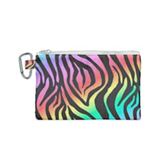 Rainbow Zebra Stripes Canvas Cosmetic Bag (Small)