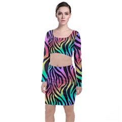 Rainbow Zebra Stripes Top And Skirt Sets by nate14shop