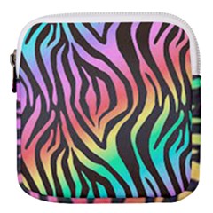 Rainbow Zebra Stripes Mini Square Pouch