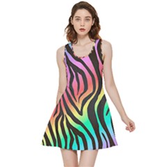 Rainbow Zebra Stripes Inside Out Reversible Sleeveless Dress by nate14shop