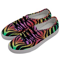 Rainbow Zebra Stripes Men s Classic Low Top Sneakers by nate14shop