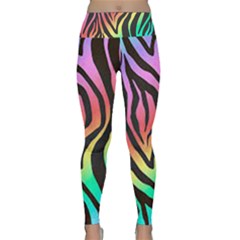 Rainbow Zebra Stripes Lightweight Velour Classic Yoga Leggings
