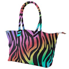 Rainbow Zebra Stripes Canvas Shoulder Bag