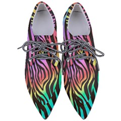 Rainbow Zebra Stripes Pointed Oxford Shoes