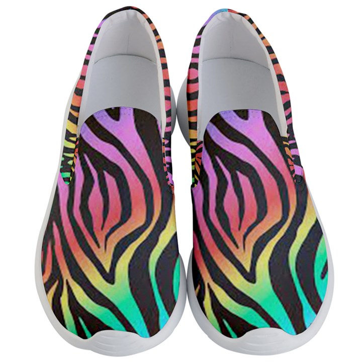 Rainbow Zebra Stripes Men s Lightweight Slip Ons