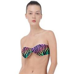 Rainbow Zebra Stripes Classic Bandeau Bikini Top 