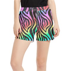 Rainbow Zebra Stripes Women s Runner Shorts