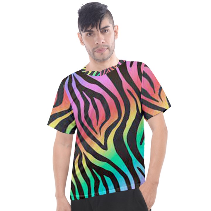 Rainbow Zebra Stripes Men s Sport Top