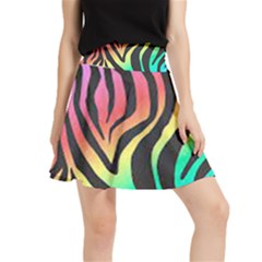 Rainbow Zebra Stripes Waistband Skirt