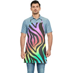 Rainbow Zebra Stripes Kitchen Apron