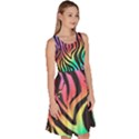 Rainbow Zebra Stripes Knee Length Skater Dress With Pockets View3