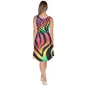 Rainbow Zebra Stripes Knee Length Skater Dress With Pockets View4