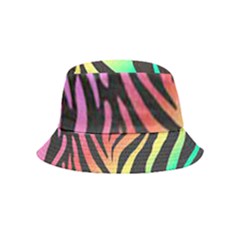 Rainbow Zebra Stripes Inside Out Bucket Hat (Kids)